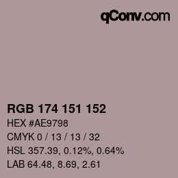 Color code: RGB 174 151 152 | qconv.com