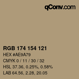 Farbcode: RGB 174 154 121 | qconv.com