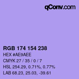 Color code: RGB 174 154 238 | qconv.com