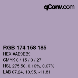 Color code: RGB 174 158 185 | qconv.com