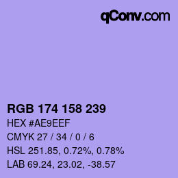 Color code: RGB 174 158 239 | qconv.com