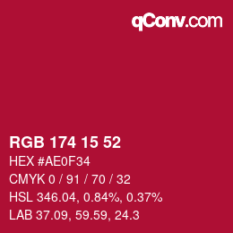 Color code: RGB 174 15 52 | qconv.com