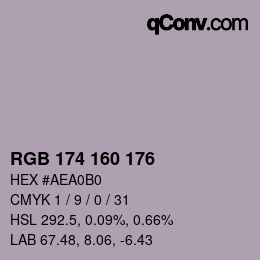 Color code: RGB 174 160 176 | qconv.com