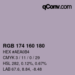 Color code: RGB 174 160 180 | qconv.com
