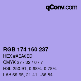 Farbcode: RGB 174 160 237 | qconv.com