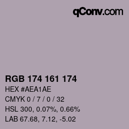 Color code: RGB 174 161 174 | qconv.com