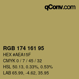 カラーコード: RGB 174 161 95 | qconv.com