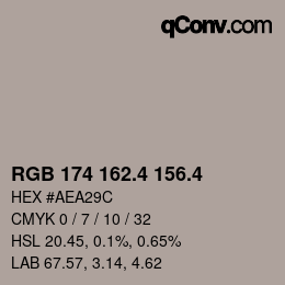カラーコード: RGB 174 162.4 156.4 | qconv.com