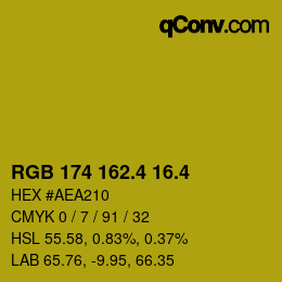 カラーコード: RGB 174 162.4 16.4 | qconv.com
