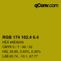 カラーコード: RGB 174 162.4 6.4 | qconv.com
