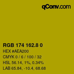 カラーコード: RGB 174 162.8 0 | qconv.com
