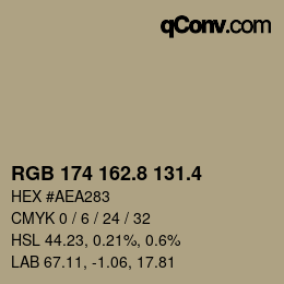 カラーコード: RGB 174 162.8 131.4 | qconv.com