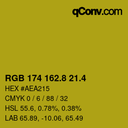 カラーコード: RGB 174 162.8 21.4 | qconv.com