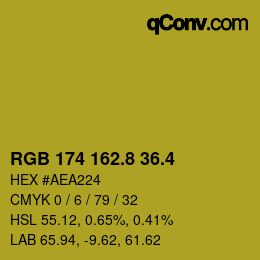 カラーコード: RGB 174 162.8 36.4 | qconv.com