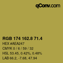 カラーコード: RGB 174 162.8 71.4 | qconv.com