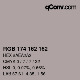 カラーコード: RGB 174 162 162 | qconv.com