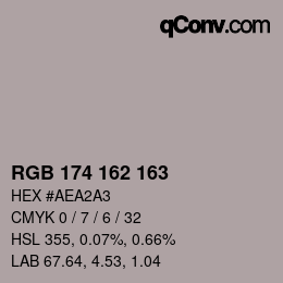 Color code: RGB 174 162 163 | qconv.com