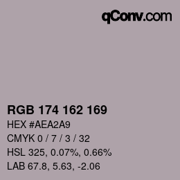 Color code: RGB 174 162 169 | qconv.com