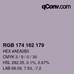 Color code: RGB 174 162 179 | qconv.com