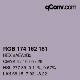 Color code: RGB 174 162 181 | qconv.com