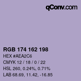 Color code: RGB 174 162 198 | qconv.com