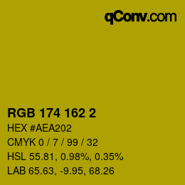 Color code: RGB 174 162 2 | qconv.com