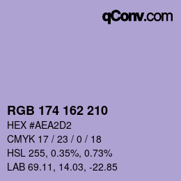Color code: RGB 174 162 210 | qconv.com