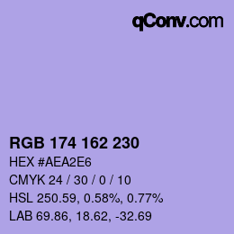 Color code: RGB 174 162 230 | qconv.com