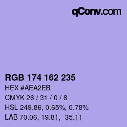 Color code: RGB 174 162 235 | qconv.com
