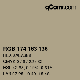 Farbcode: RGB 174 163 136 | qconv.com