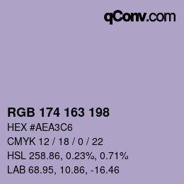 Farbcode: RGB 174 163 198 | qconv.com