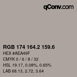 カラーコード: RGB 174 164.2 159.6 | qconv.com