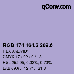カラーコード: RGB 174 164.2 209.6 | qconv.com