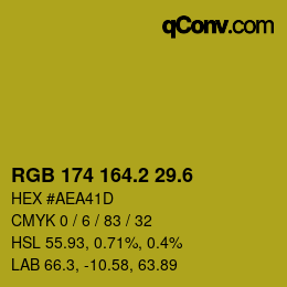 カラーコード: RGB 174 164.2 29.6 | qconv.com