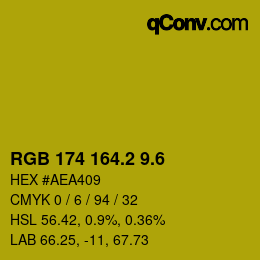 カラーコード: RGB 174 164.2 9.6 | qconv.com