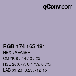 Color code: RGB 174 165 191 | qconv.com