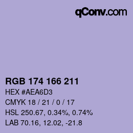 Farbcode: RGB 174 166 211 | qconv.com
