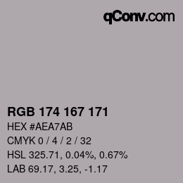 Color code: RGB 174 167 171 | qconv.com