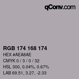 Color code: RGB 174 168 174 | qconv.com