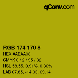 カラーコード: RGB 174 170 8 | qconv.com