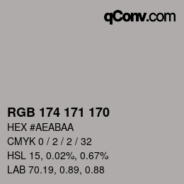 Código de color: RGB 174 171 170 | qconv.com