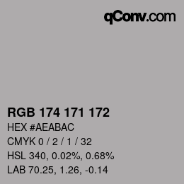Color code: RGB 174 171 172 | qconv.com