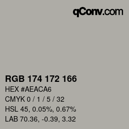 Color code: RGB 174 172 166 | qconv.com