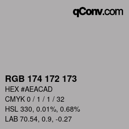 Color code: RGB 174 172 173 | qconv.com