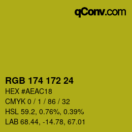 カラーコード: RGB 174 172 24 | qconv.com