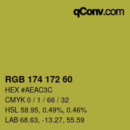 Color code: RGB 174 172 60 | qconv.com