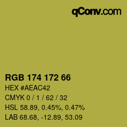 颜色代码: RGB 174 172 66 | qconv.com