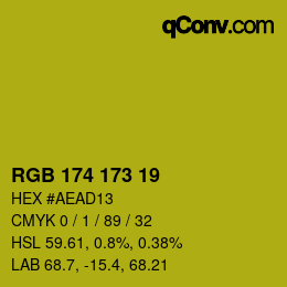 カラーコード: RGB 174 173 19 | qconv.com