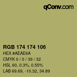 Color code: RGB 174 174 106 | qconv.com