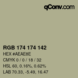 Color code: RGB 174 174 142 | qconv.com